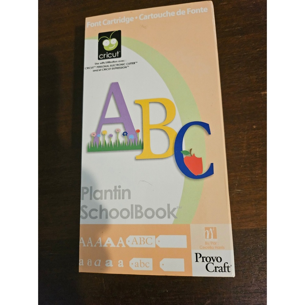 Cricut Plantin SchoolBook Font Cartridge OS Multicolor Paper Crafting Shapes